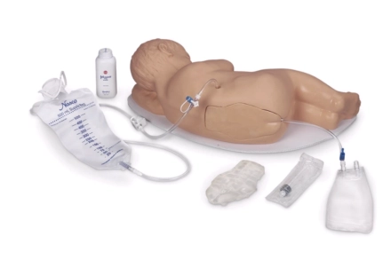 Trenażer do wykonywania iniekcji lędźwiowej oraz znieczulenia ogonowego u niemowlęcia